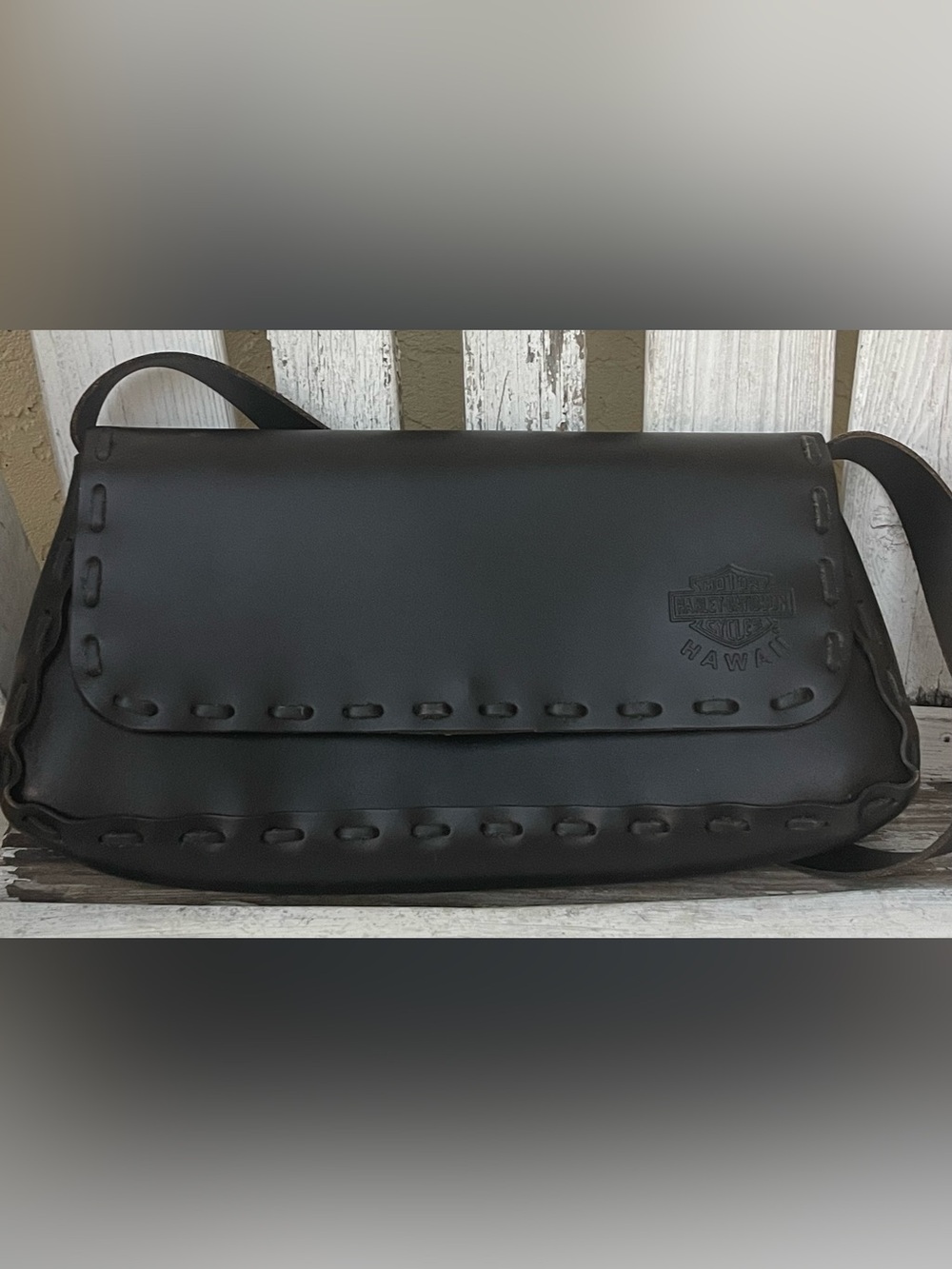 Harley-Davidson Genuine Leather Shoulder Purse Hawaii Edition